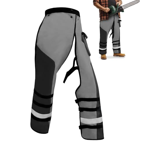 Chainsaw Chaps Apron Wrap for Men,Loggers Forest Workers Protective Chain Saw Pants,Adjustable Belt Chainsaw Safety Equipment (Black M)