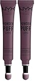 NYX PROFESSIONAL MAKEUP Powder Puff Lippie Lip Cream, Liquid Lipstick - Detention (Deep Plum) (Pack of 2)