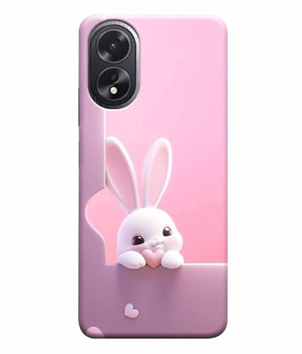 Dugvio Printed Colorful Hard Back Case Cover & Compatible for Oppo A38 4G | Oppo A18 4G | CPH2579| CPH2591 | Cute Bunny Purple (Multicolor) - D6119