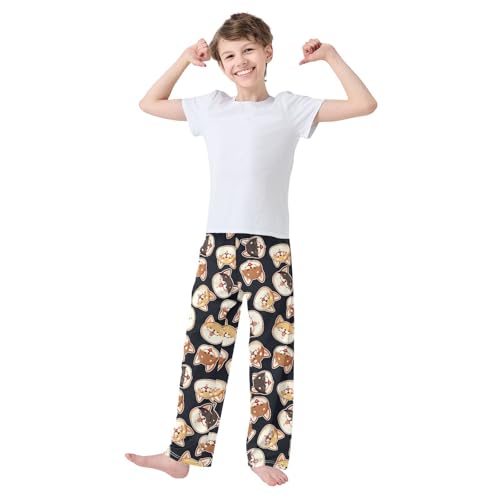 ZZKKO Cute Shiba Boys Pants for Kids Jogger Pants with Pockets S-XL2