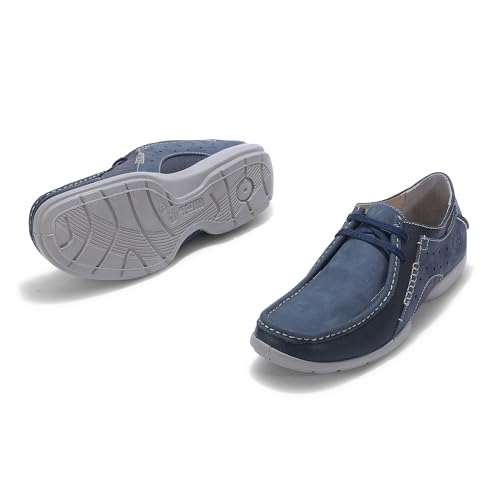 Image of Woodland Nubuk Olypld Men Dnavy Boat Shoes with Elegant Design | Stylish & Comfortable Footwear | Ideal for Gifts, Casual Outings