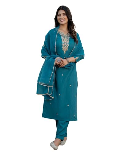 Kurta droit brodé tenue idéale pour les fêtes de famille et soirées d'été élégantes