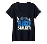 Photo Gallery donna bird stalker birdwatching bird whisperer binocolo birding maglietta con collo a v Photo Gallery donna bird stalker birdwatching bird whisperer binocolo birding maglietta con collo a v