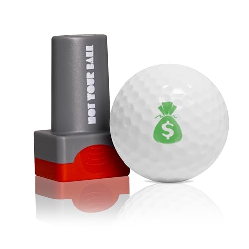 QUBI Golf Ball Stamp, Golf Ball Stamper, Reusable Self-Inking Golf Ball Stamp Marker to Identify Golf Balls, Golf Gifts Golf Accessories for Men and Women Golfers (Money Bag)