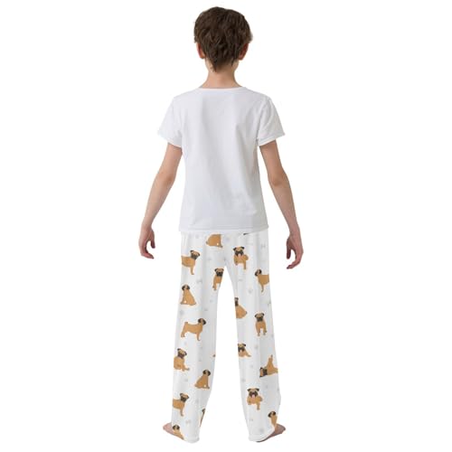 Boys' Pants Pug Puppy Dogs Long Bottoms Jogger Pants Elastic Waist Trousers with Pockets S-XL3