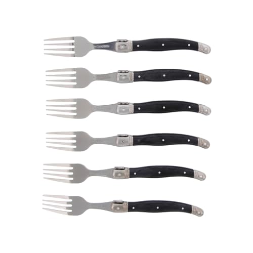 Pradel Excellence - 7210G-6NT - Boîte de 6 Fourchettes - Acier Inoxydable - Manche Gris Marbré - Boîte Vitrine - Élégance et Praticité - Dimensions 25.7...
