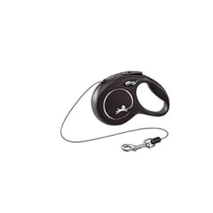 Flexi Classic Cord Cat Lead Black Extra Small 3m Retractable Cat Leash/Lead for cats up to 8kgs/18lbs