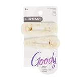Goody SlideProof Resin Hinge Hair Clip Set, 2 Ct, XL-sized Printed Cream Clips for Styling, Quick & Easy Creaseless Styling, Accessories for Women & Men, For Medium to Thick Hair