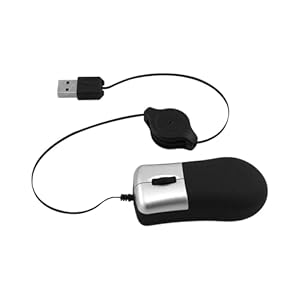 Mini Travel Mouse,Mini Mouse,Travel Minis,Retractable Cable Wired Usb Optical Mouses, Small Minis Sleek Portable Adjustable for Apple Mac Hp Dell Lenovo Thinkpad Sony Pc Laptop (Black and Silver)
