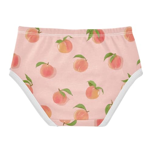 Wusikd Peach Fruits Girls' Underwear Cotton Pink Girls Briefs Soft Toddler Underwear 2T2