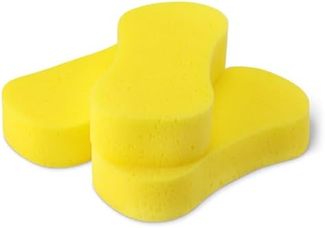 鶹 Basics Jumbo Sponges for Car Cleaning, Bodywork & Windows, Large, Pack of 3, Yellow