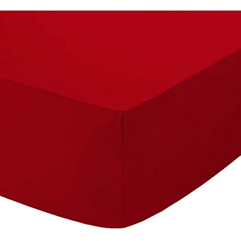 Comfy Nights polycotton fitted sheet Small Double/4Ft - Red Cover