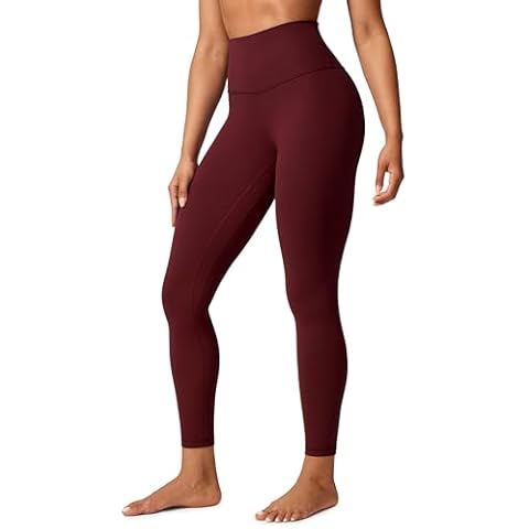 CRZ YOGA Womens Butterlift High Waisted Workout Leggings 25" - Pilates Gym Athletic Yoga Pants Buttery Soft Red Merlot Medium Cover