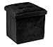 GreaTool Taburete Plegable, Reposapiés Cuadrado, Puff Almacenaje Cuadrado con Tapa, 38 X 38 X 38CM Negro(Pack 1, Negro)