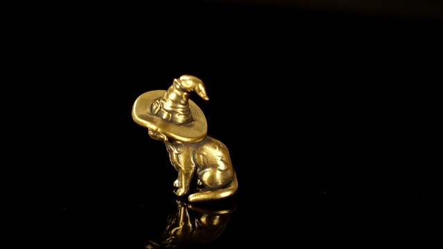 Amazon.com: CHOVY Retro Handcrafted Witch Cat Ornament - 100