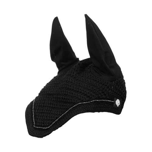 Equinavia Krystall Ear Net for Horses - Black - Horse