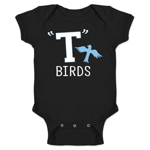 Retro 50s 60s T Birds Gang Logo Infant Bodysuit for Cosplay Black 12M
