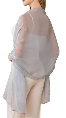 Shawl Wraps for Women Sheer Silk Scarf Stole Elegant Formal Lightweight Solid Color Wedding Evening Party4