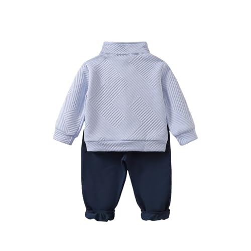 Toddler Kids Comfy Sweatsuit Sets Cute Half Zip Stand Collared Sweatshirt +joggers Elastic Waist Pants 2 PC Athletic Outfits2
