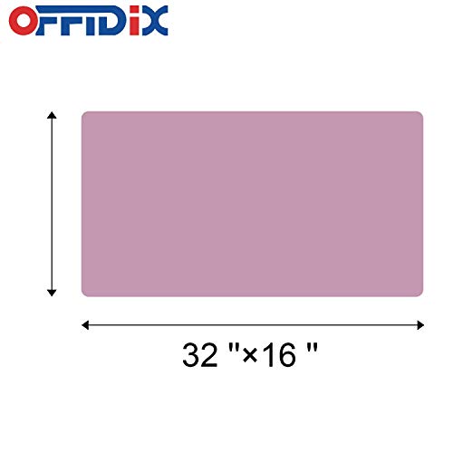OFFIDIX Large Office Mouse Pad, 32\"x16\" Non-Slip PU Leather Two Colors Desk Mat Dual-Sided Waterproof Desktop Pad Protector Gaming Writing Mat for Office and Home (Pink and Purple, Dual-Sided)