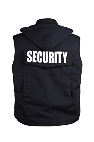 BACKBONE Mens Womens Unisex SECURITY Vest Uniform with SECURITY Embroidery - Black4
