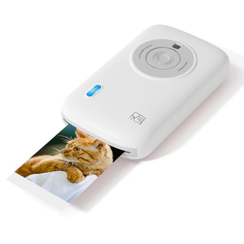 HPRT CP2100 Portable Photo Printer for iPhone & Android | 2x3 Mini Instant Color Picture Printer | Bluetooth 5.0 & 4-Pass Dye-Sublimation Tech | w/10 Paper & Type-C Cable (Grey)