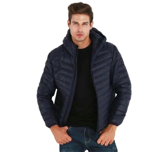 Veste légère à capuche homme manteau chaud doudoune fine pliable automne