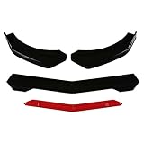 4 Pcs Gloss Black Red Front Bumper Lip Splitter Spoiler Body Kits Compatible for Acura TLX A-Spec