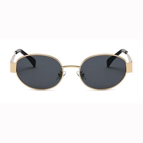 Trendy Retro Oval Sunglasses for Women Men Small Metal Frame Sun Glasses Ladies Shades BS12003