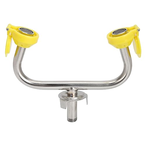 NDNCZDHC Emergency Eye Wash Station, 304 Stainless Steel Eyewash Stations, Faucet Mounted Eye Wash Station for Sink Attachment Sink Mount