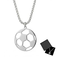 TEOZBLU Fussball Geschenke Junge 7, 8, 9, 10, 11, 12 Jahre, Halskette Edelstahl, Fußball Sachen, coole sachen für 10 jährige jungs, Fussball Anhänger Jungs, Geburtstag, Kette Jungen Teenager Kinder