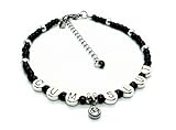 CumSlut Anklet Black with Clear Glass Charm - Cum Slut Bracelet Anklet Jewelry