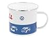 Produktbild BRISA VW Collection - Volkswagen Große Emaille Kaffee-Tee-Tasse-Becher-Haferl für Camping & Outdoor T1-T5 Bus (500 ml/Bulli Driver/Bunt)