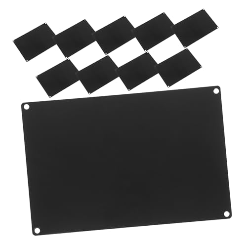 MUELODSIC 10個黒アルミ合刻字プレート 穴あき属タグ 高コント仕上げ 名札用刻印板 機械やドア用取り付け簡単なエングレービング用空ラベル