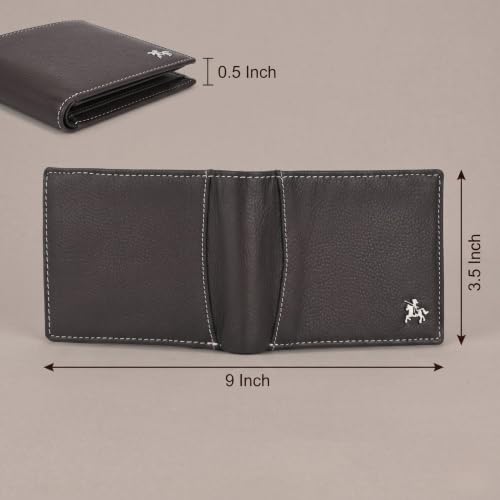 Image of LONDON ALLEY Slavia Black Leather Wallet for Men, 6 Card Slot | RFID Protected