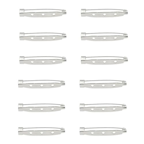 Image of Satra Traders Hole Metal Brooch, Lock Pins, Backs Safety Clasp Brooch, Jewelry Pins for DIY Craft Making | 100pcs (40mm 3 Hole)