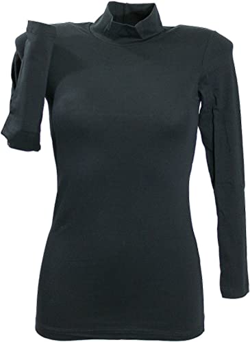 JADEA Maglia Donna Manica Lunga Lupetto Elasticizzato S M-M L-L XL Nero 4057 - Nero, L