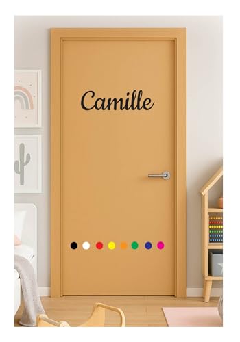 Sticker Autocollant Prénom Personnalisé pour Porte de Chambre – 8 Styles & 8 Couleurs au Choix...