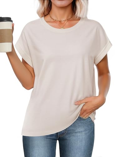 Stelle Women Modal Soft Crewneck Cap Short Sleeve T Shirts Summer Tops Trendy Basic Casual Clothes 20253