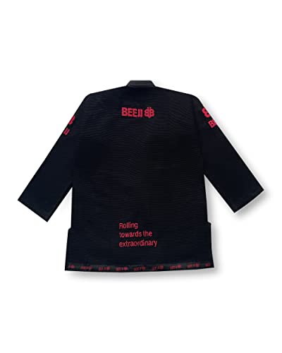 Beejj Brazilian Jiu Jitsu Gi (Black With Red Accents, A3) #TOP2