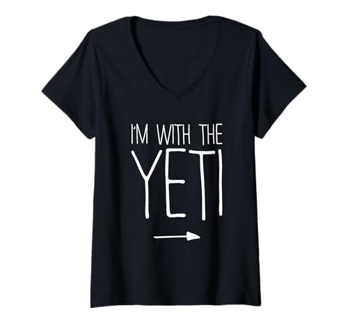 Mujer I'm With The Yeti - Disfraz de camisa para adultos, niños, hombres y mujeres Camiseta Cuello V