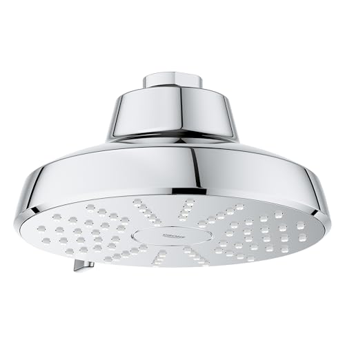 GROHE Aquabooster Tempesta 140 High Pressure Shower Head Multi-Spray 1.75 GPM Round Fixed Wall Mount StarLight Chrome 1117460000