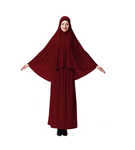 Women Formal Muslim Prayer Garment Sets Long Hijab Dress Abaya Afghanistan Islamic Clothing