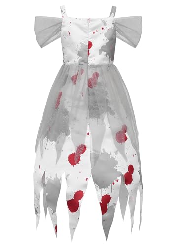 Disfraz de Novia Zombie Ghost para Niñas con Velo y Flor miniatura 2