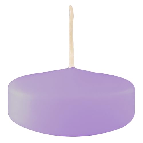 Velas flotantes grandes, diámetro 7 cm, 12 unidades – Violeta Polvo