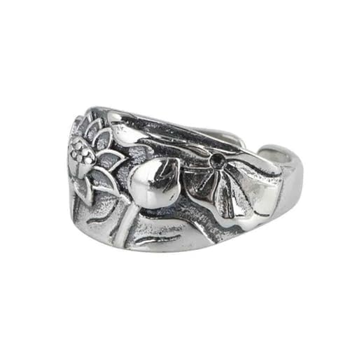 Bague lotus argent 925 réglable contre erreur de taille