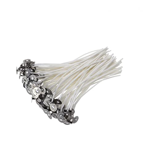 OSALADI 100Pcs Low Smoke Cotton Candle Wicks with Tabs for Candle Making for DIY Crafts Compatible with Soy Gel Paraffin Wax