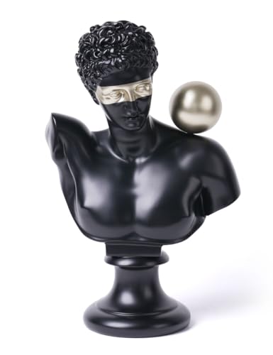 NENBOLEC Abstract Sculpture Decor Modern Arts Greek Bust Figurine Table Centerpiece Statue Polyresin Black 13.8 inch