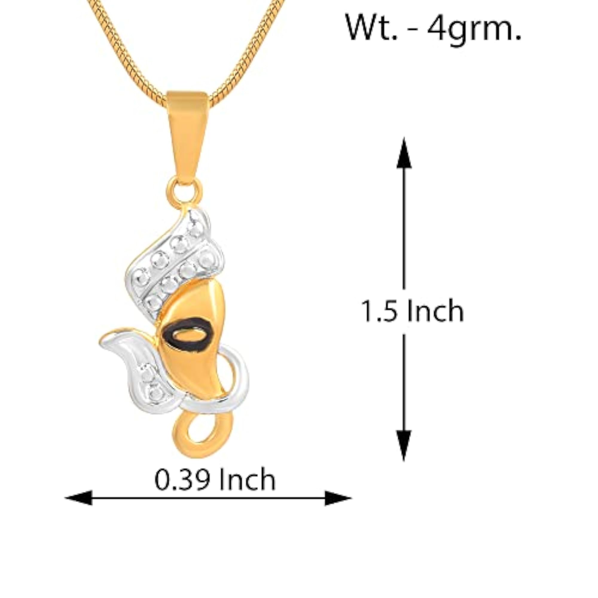 18k Gold Silver Dual Tone Plated Lord Ganesh Locket Pendant