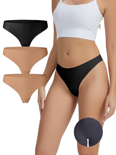Image of Seamless Camel Toe Thongs for Women Invisible Thong Panty Liners No Show Camel toe G-Strings Workout Underwear